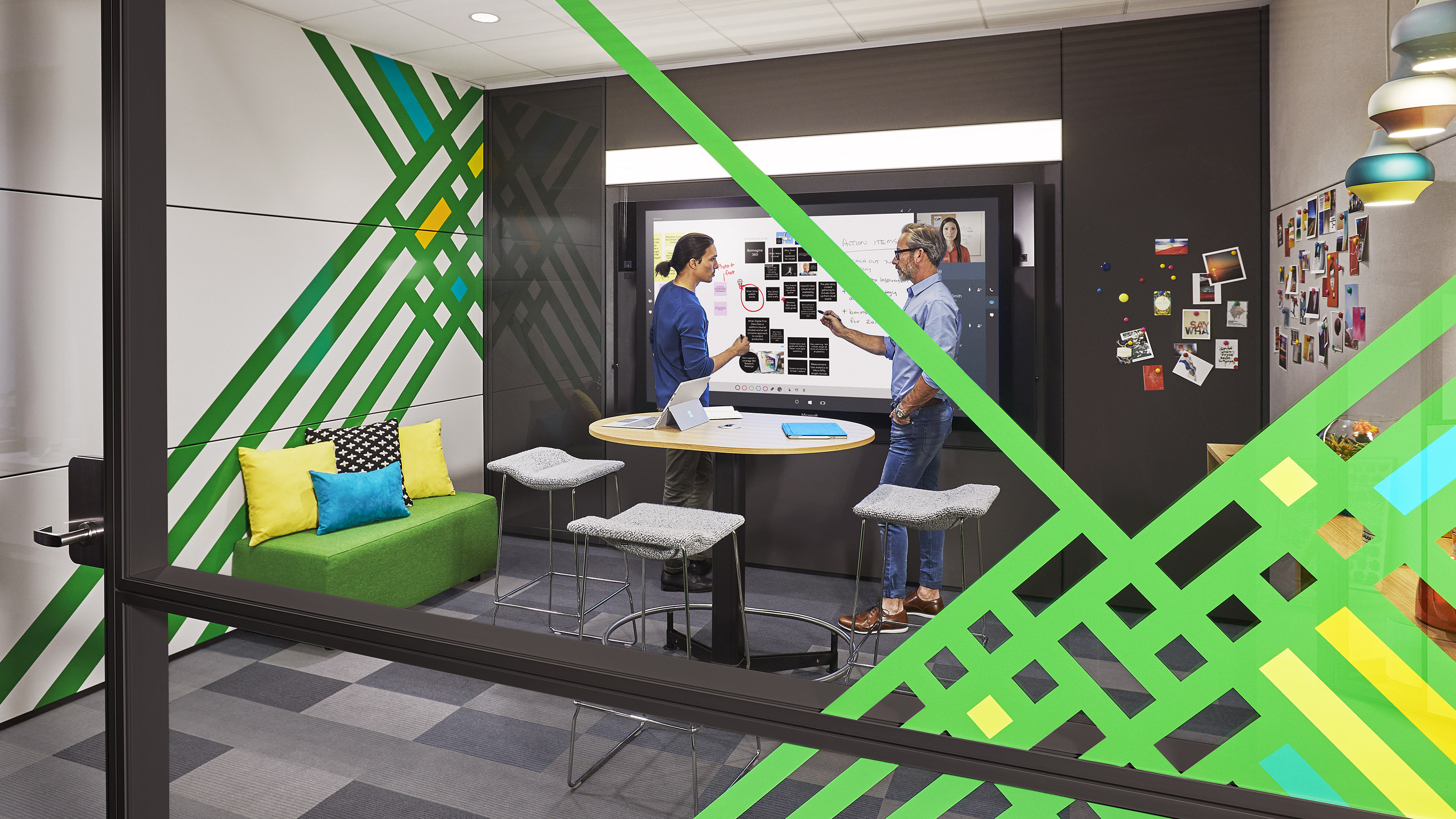 Steelcase VIA walls with integrated Microsoft Hub