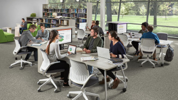 Werb active media table in library setting